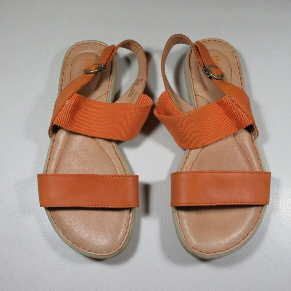 Børn Shoes - Born womens orange Tusayan flat slingback sandals 8 M